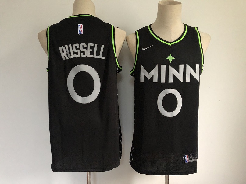 Men Minnesota Timberwolves #0 Russell Black Nike City Edition NBA Jerseys->mlb hats->Sports Caps